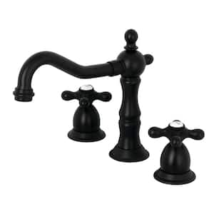 Victorian 8 in. Widespread 2-Handle Bathroom Faucet in Matte Black