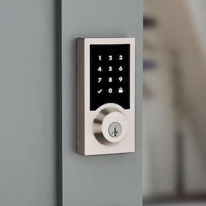 Z-Wave SmartCode 916 Touchscreen Contemporary Single Cylinder Satin Nickel Keypad Electronic Deadbolt with SmartKey