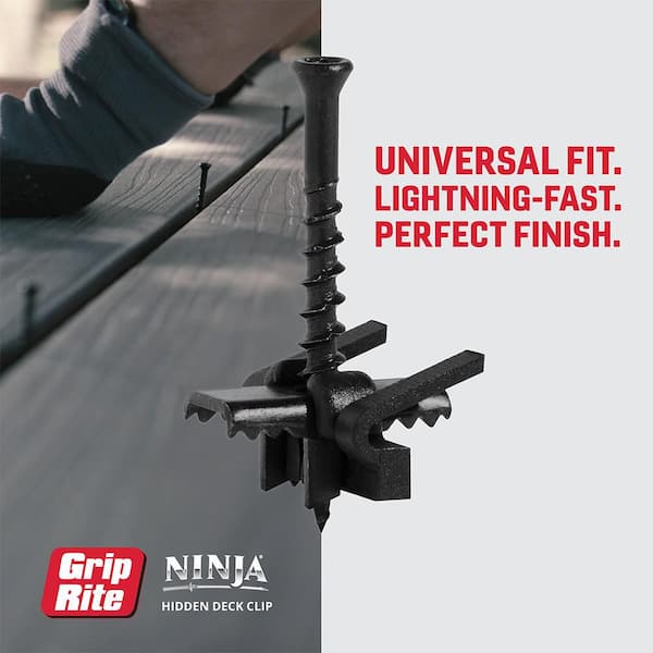 Grip-Rite Ninja Hidden Deck Clip Number 316 Stainless Steel Black