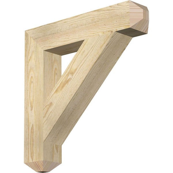 Ekena Millwork 4 in. x 22 in. x 22 in. Douglas Fir Traditional Craftsman Rough Sawn Bracket