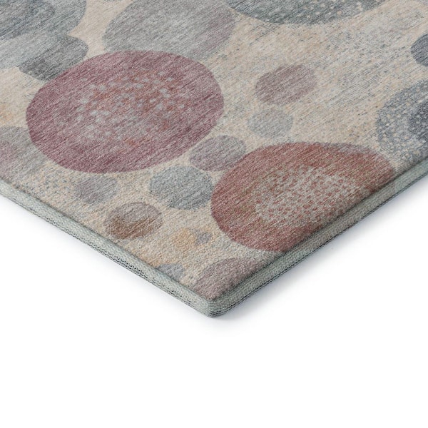 Mayfield Premium Machine Washable Abstract AMF1896 Peach 5 ft. x 7 ft. 6 in. Area Rug