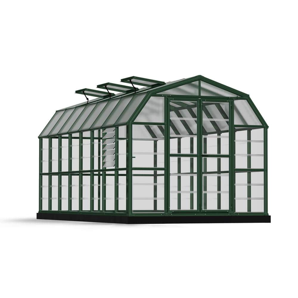 Prestige 8 ft. 8 in. x 16 ft. 10 in. Green/Clear Barn Style DIY Greenhouse Kit with Professional Accessory Package price history on PriceWatchPro