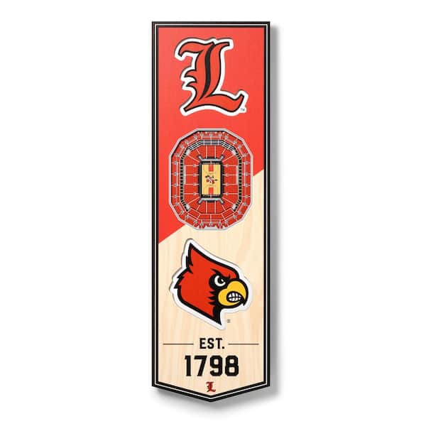 YouTheFan NCAA Louisville Cardinals 6 in. x 19 in. 3D Stadium