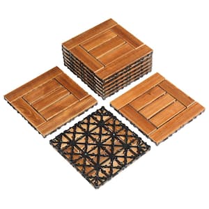 1 ft. x 1 ft. Wood Composite Deck Tile in Brown (9 per Case)