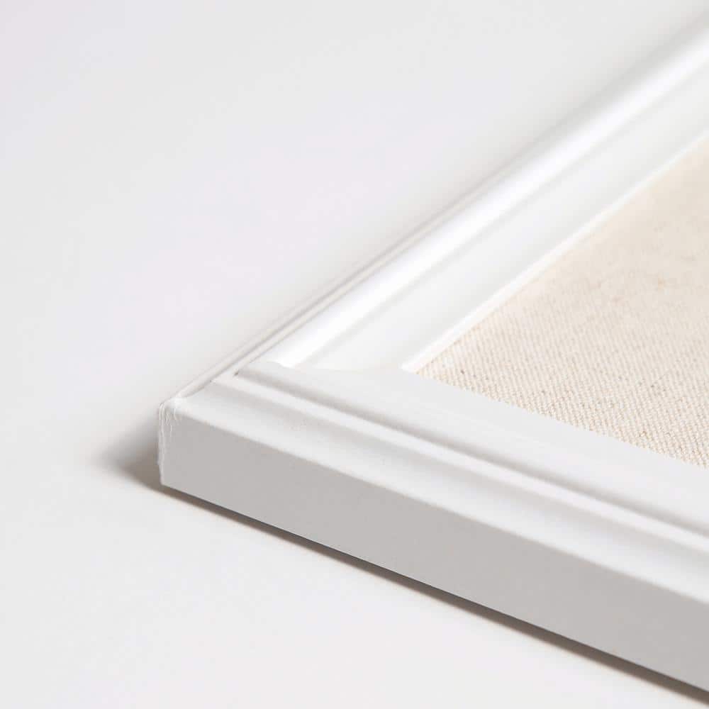 White Wood Frame Linen Bulletin Board, 23" x 17"