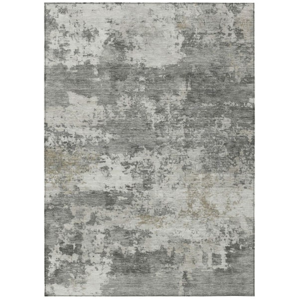 Chantille Machine Washable Indoor/Outdoor Abstract ACN2366 Pewter 8 ft. x 10 ft. Area Rug
