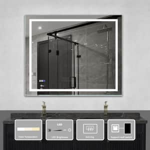 30 in. W x 36 in. H Medium Rectangular Frameless Anti-Fog Wall Bathroom Vanity Mirror in Silver