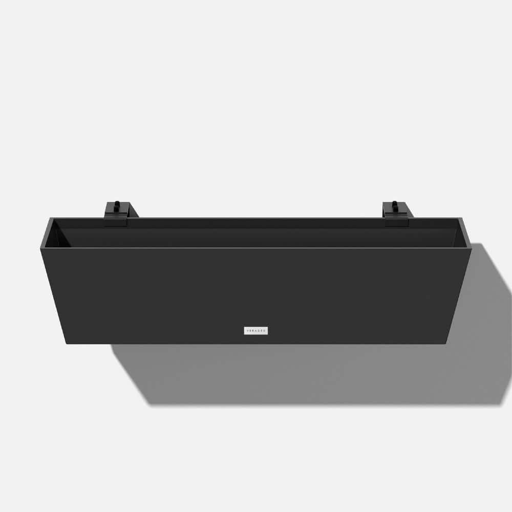Black 36" Recycled Plastic Railing Planter Box