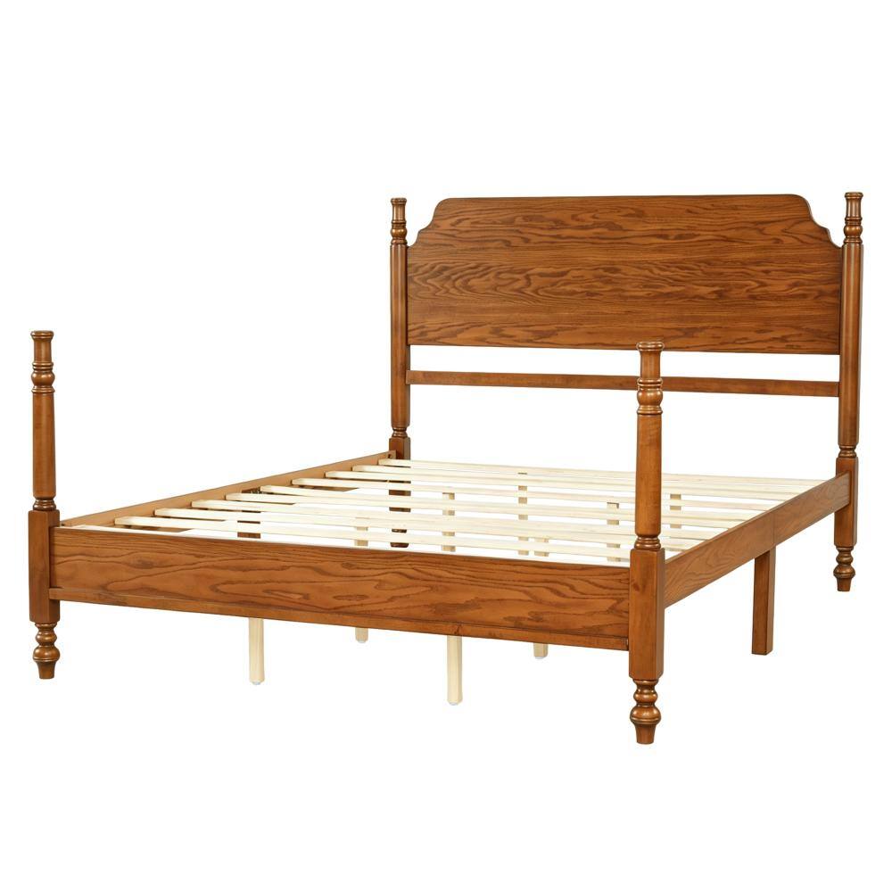 Light Walnut Wood Frame Queen Size Platform Bed price history on PriceWatchPro