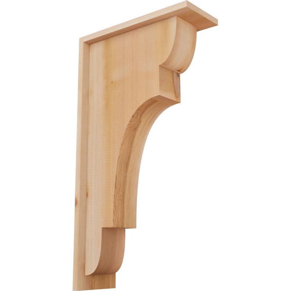 Ekena Millwork 5-1/2 in. x 14 in. x 26 in. Western Red Cedar New Brighton Smooth Corbel with Backplate