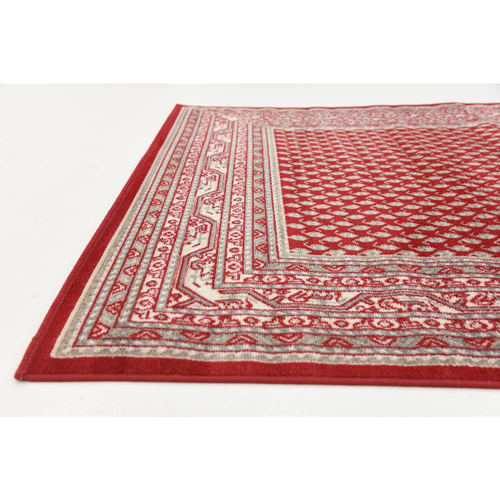 Vibrant Red Synthetic Easy-Care Rectangular Rug, 5' x 8'