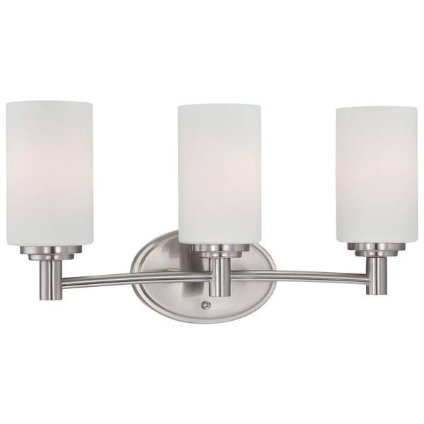 Thomas Lighting Pittman 3-Light Brushed Nickel Bath Light