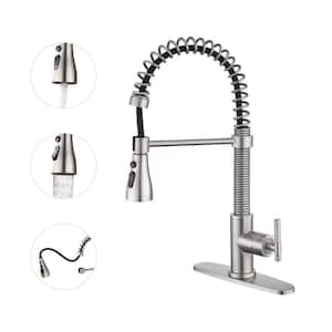 Single-Handle Pull Down Sprayer Kitchen Faucet with Power Clean Multi Function Spray in Brushed Nickel