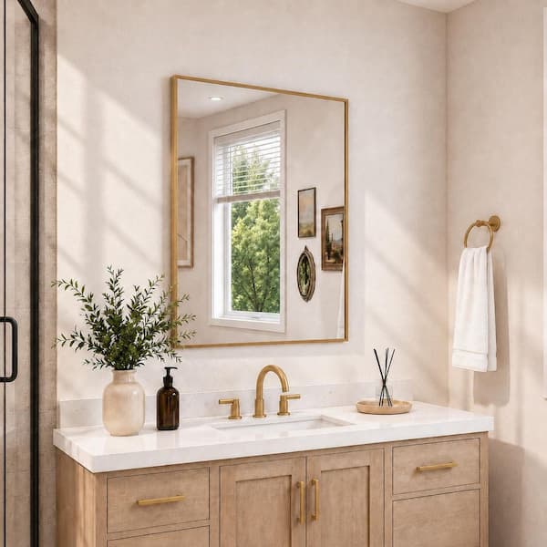 TaiMei 24 in. W x 30 in. H Rectangular Framed Wall Bathroom Vanity