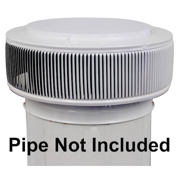 Active Ventilation 12 in. Dia Aura PVC Vent Cap Exhaust with Adapter for Schedule 40 or Schedule 80 PVC Pipe in White