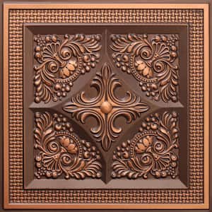 Falkirk Perth Antique Copper 2 ft. x 2 ft. Decorative Rustic Glue Up or Lay In Ceiling Tile (200 sq. ft./case)