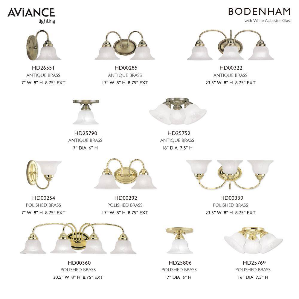 Polished Brass 3-Light Vanity with White Alabaster Glass