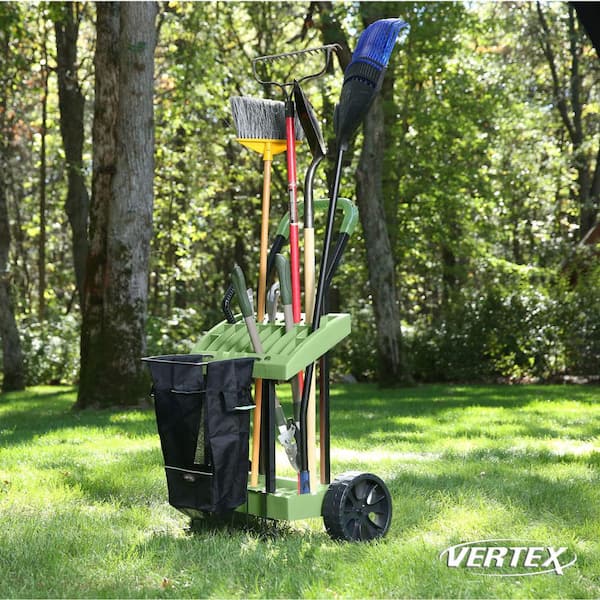 Vertex Super Duty Lawn And Garden Tool Box On Wheels Sd490 The Home Depot - Mobile Garden Tool Cart Organizer