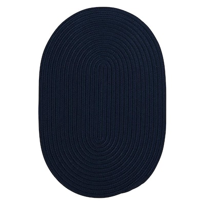 Trends Navy 4 ft. x 4 ft. Braided Round Area Rug