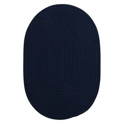 Trends Navy 7 ft. x 9 ft. Oval Braided Area Rug