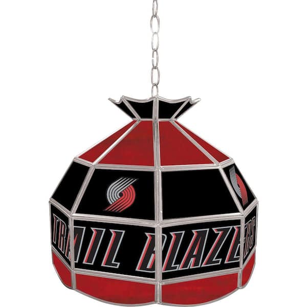 Trademark Global Portland Trail Blazers NBA 16 in. Nickel Hanging Tiffany Style Lamp