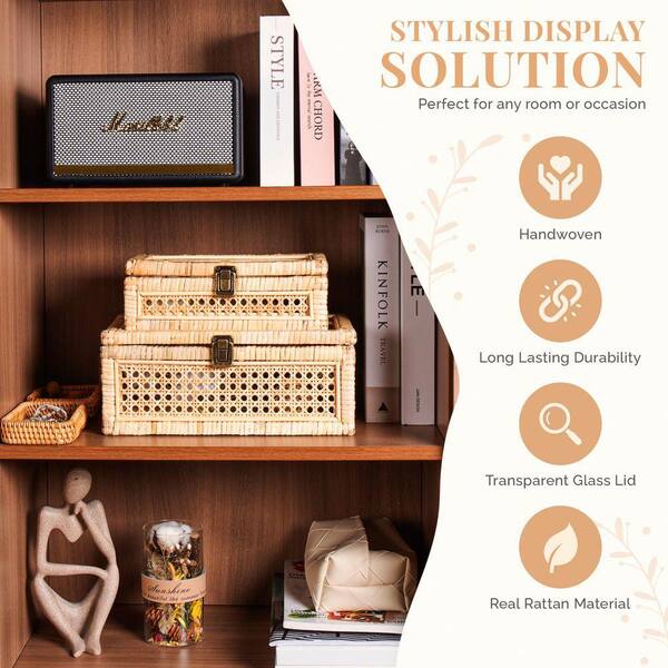 Natural 12.25 in. x 5.25 in. Wood Decorative Boxes TN0306 - The