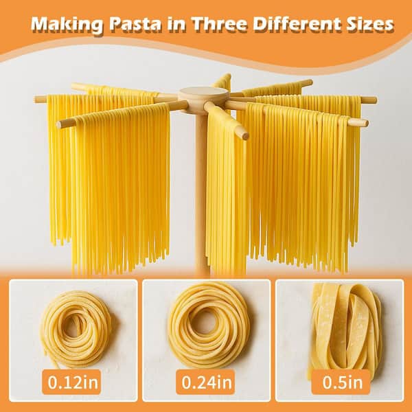 Anqtovp Wooden Pasta Making Kit w 3 Size Threaded Rolling Pins
