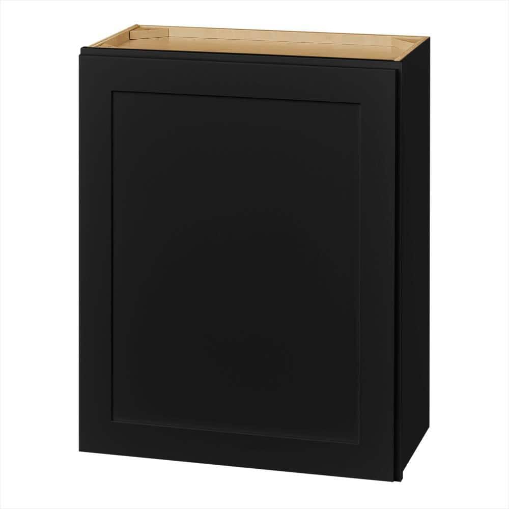 Avondale 24 in. W x 12 in. D x 30 in. H Ready to Assemble Plywood Shaker Wall Kitchen Cabinet in Raven Black price history on PriceWatchPro