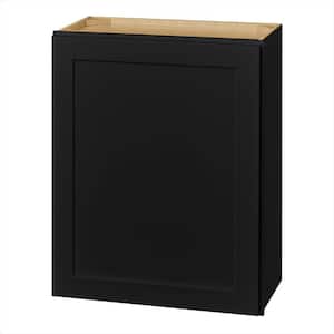 Avondale 24 in. W x 12 in. D x 30 in. H Ready to Assemble Plywood Shaker Wall Kitchen Cabinet in Raven Black