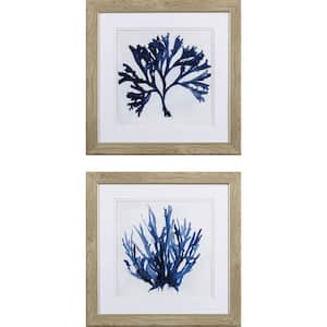 Victoria Navy Underwater Coral by Unknown Wooden Wall Art (Set of 2)