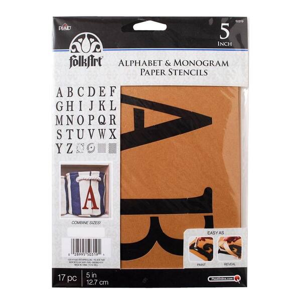 FolkArt - Serif 5 in. Alphabet and Monogram Paper Stencil