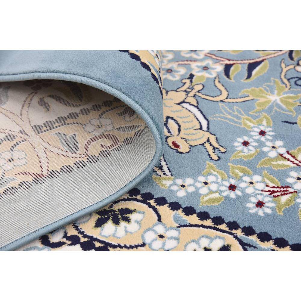 Narenj Blue and Beige Floral Synthetic 10' x 13' Area Rug