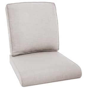 22 in. x 24 in. 2-Piece Deep Seating Outdoor Lounge Chair Replacement Cushion and Back Pillow in Beige