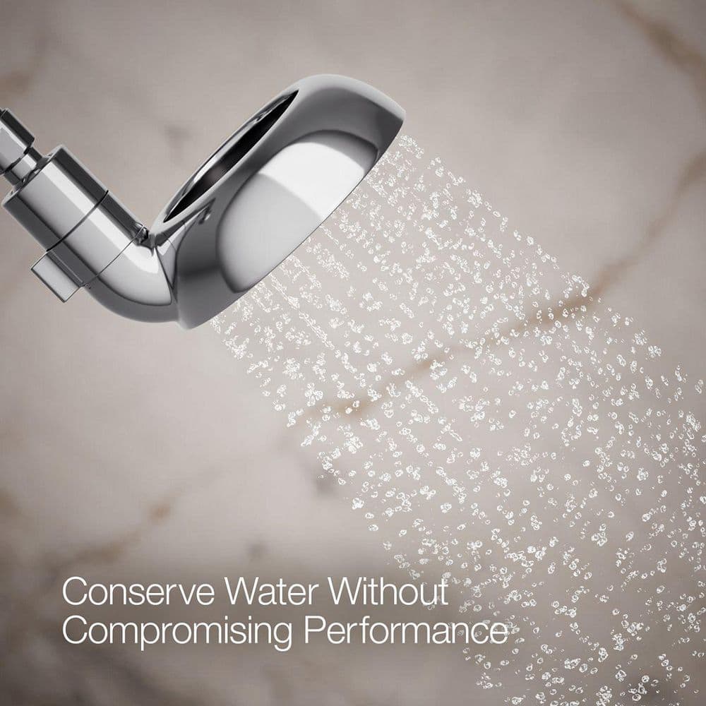 Polished Chrome Adjustable Height Wall Mounted Showerhead