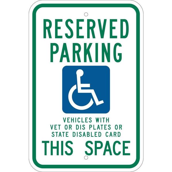 Brady 18 in. H x 12 in. W Reflective Aluminum Handicapped Sign