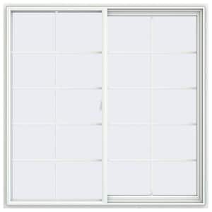 59.5 in. x 59.5 in. V-2500 Series White Vinyl Right-Handed Sliding Window with Colonial Grids/Grilles