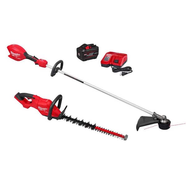M18 FUEL 18V 16 in. Brushless Cordless Straight Shaft String Trimmer w/ 24 in. Hedge Trimmer, 12.0 Ah Battery, Charger
