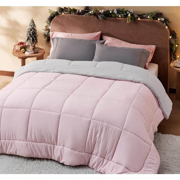 Pink/Grey Comforters Queen Size Duvet Insert Down Alternative Comforter