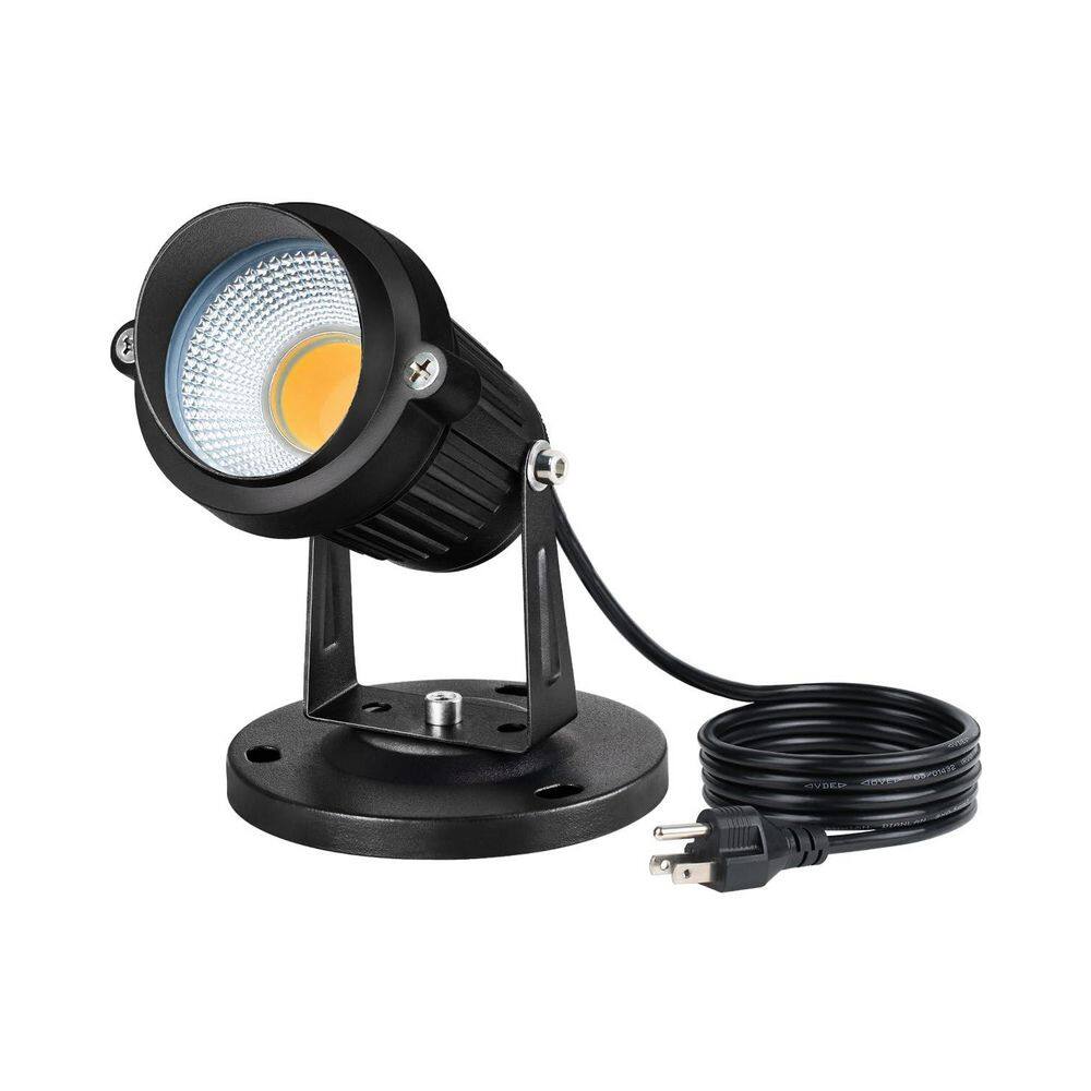 Black Hardwired Integrated LED Landscape Flood Light Dusk to Dawn Waterproof Outdoor Spotlight Fixture for Yard Garden price history on PriceWatchPro