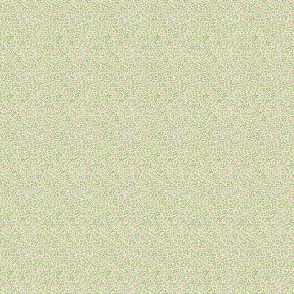 Unbranded Miniatures 3 Collection Pink/Purple/Green Full Mini Floral Trail Matte Finish Vinyl Nonwoven Nonpasted Wallpaper Sample