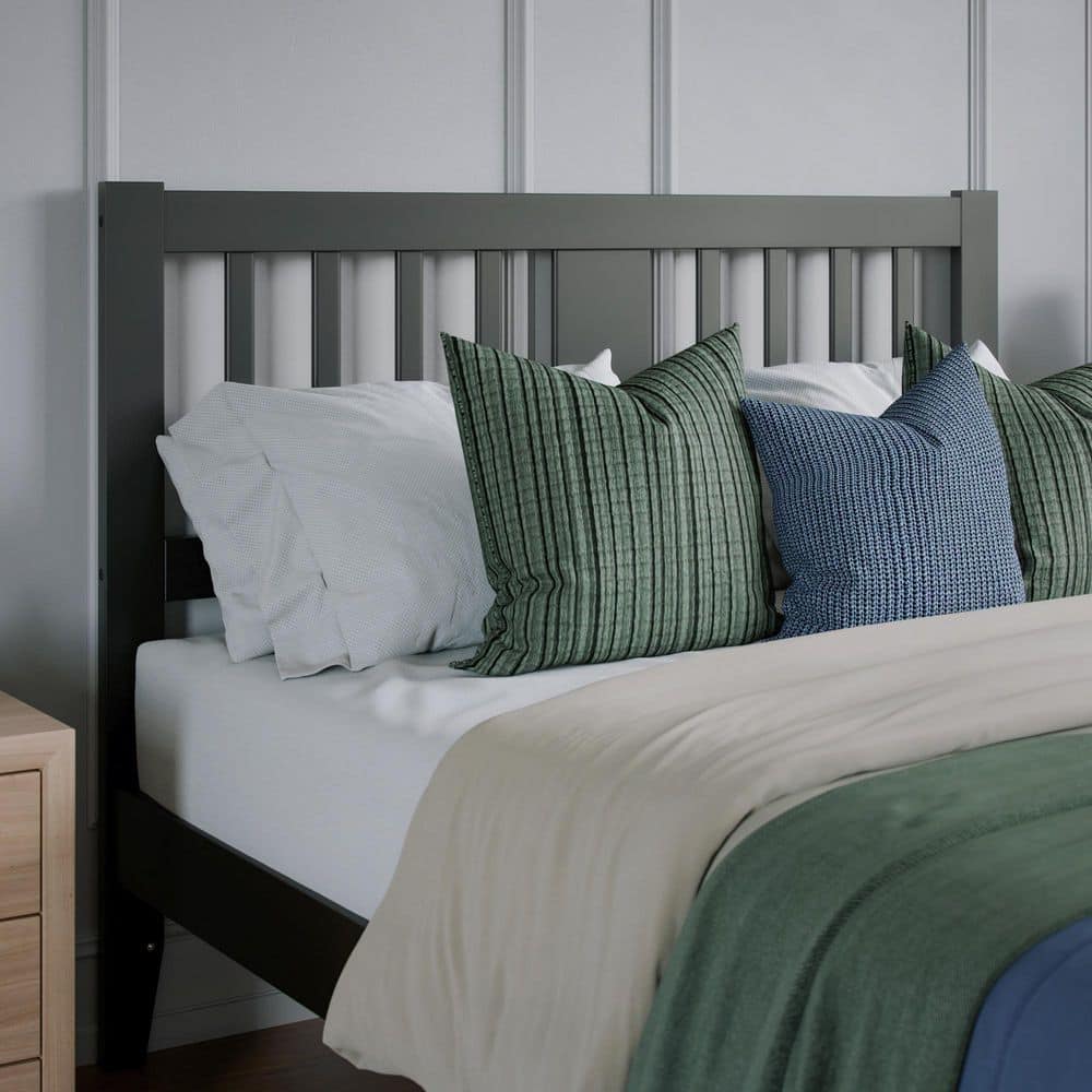 Finley Black Full Wood Slatted Headboard