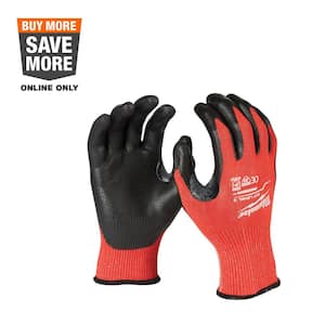 Small Red Nitrile Level 3 Cut Resistant Dipped Work Gloves