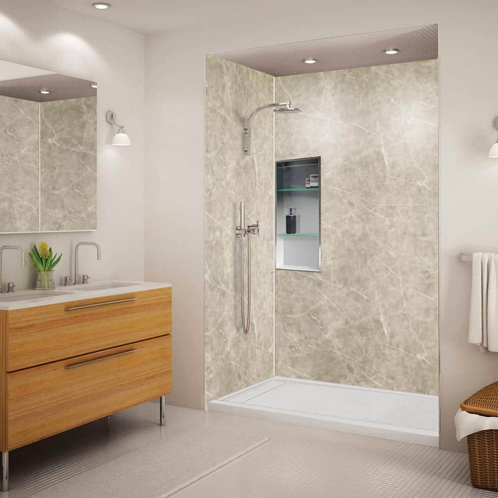 Gray Rectangular 60'' x 32'' Shower Base with Left Drain