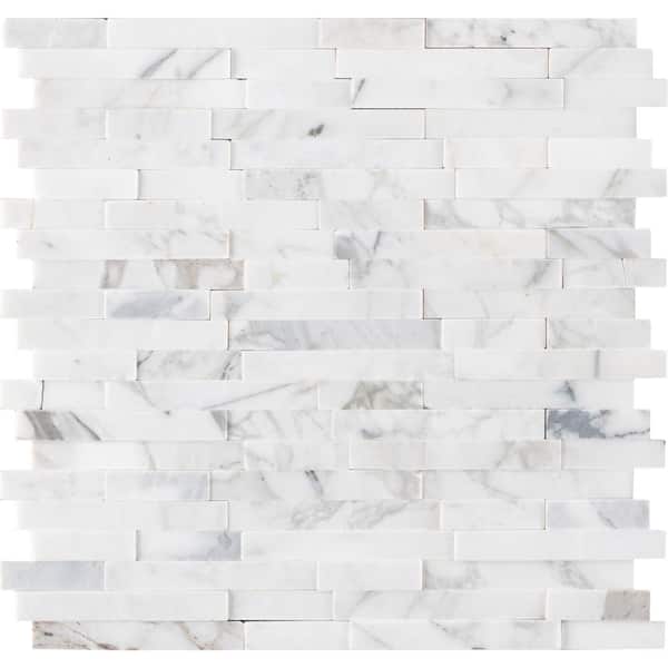 MSI Calacatta Interlocking Peel and Stick 12 in. x 12 in. Honed Marble Floor and Wall Tile (15 sq. ft./Case)