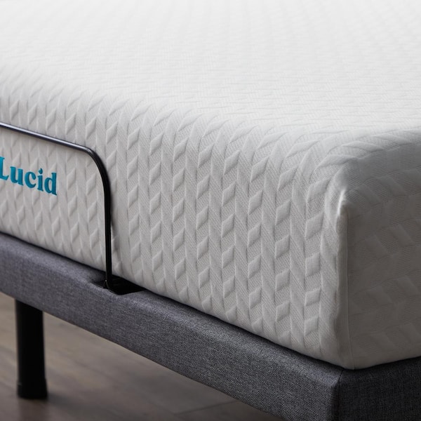 Lucid Comfort Collection 10-Inch Gel Memory Foam Mattress and Deluxe Adjustable Bed Set - Full - Plush