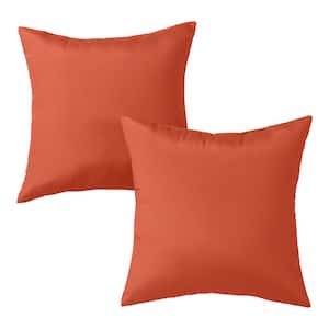 puredown® Outdoor Waterproof Throw Pillows, 26 x 26 Inch Feathers and Down  Filled Decorative Square Pillows for Garden Patio Bench, Pack of 2, Orange