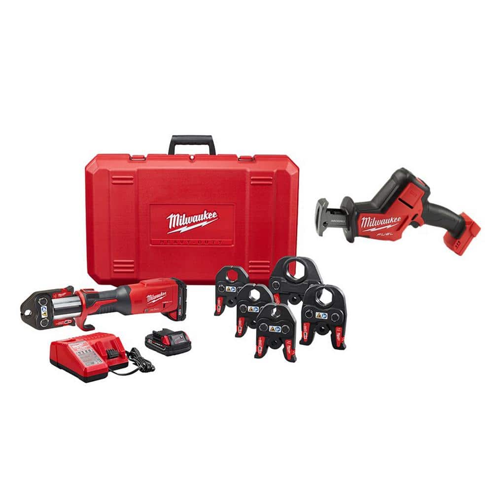 Milwaukee M18 18-Volt Lithium-Ion Brushless Force Logic Press Tool Kit with M18 Fuel Hackzall (2-Tool) -  2922-22-2719