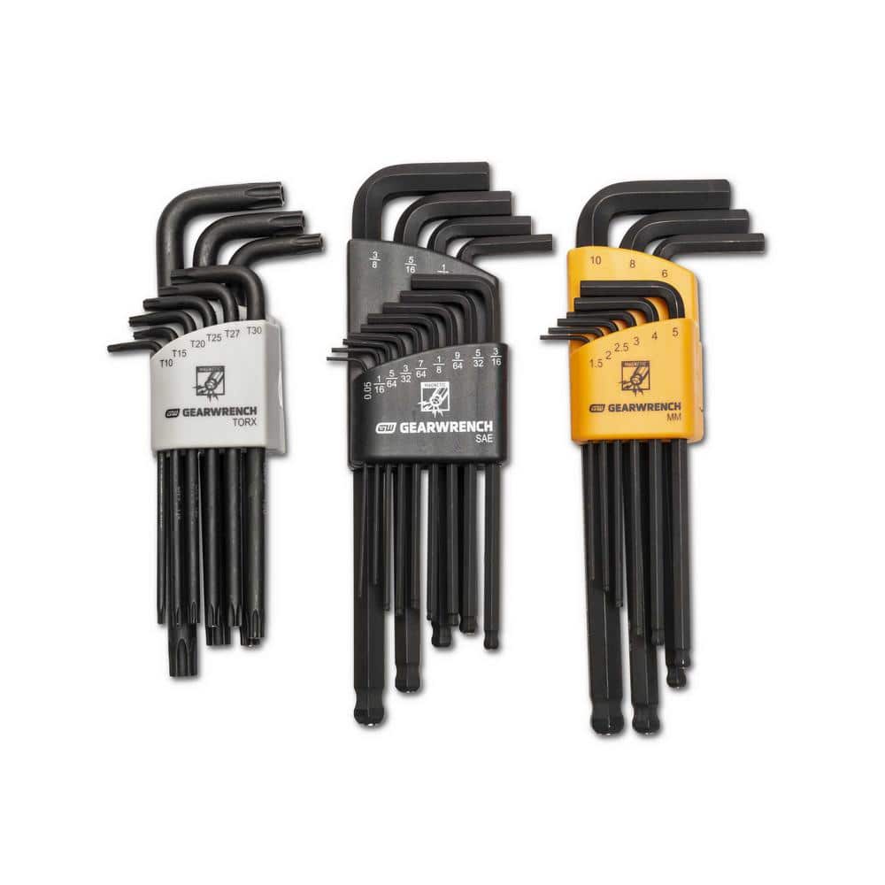 SAE and Metric Long Reach Hex Key Set, 36 Piece