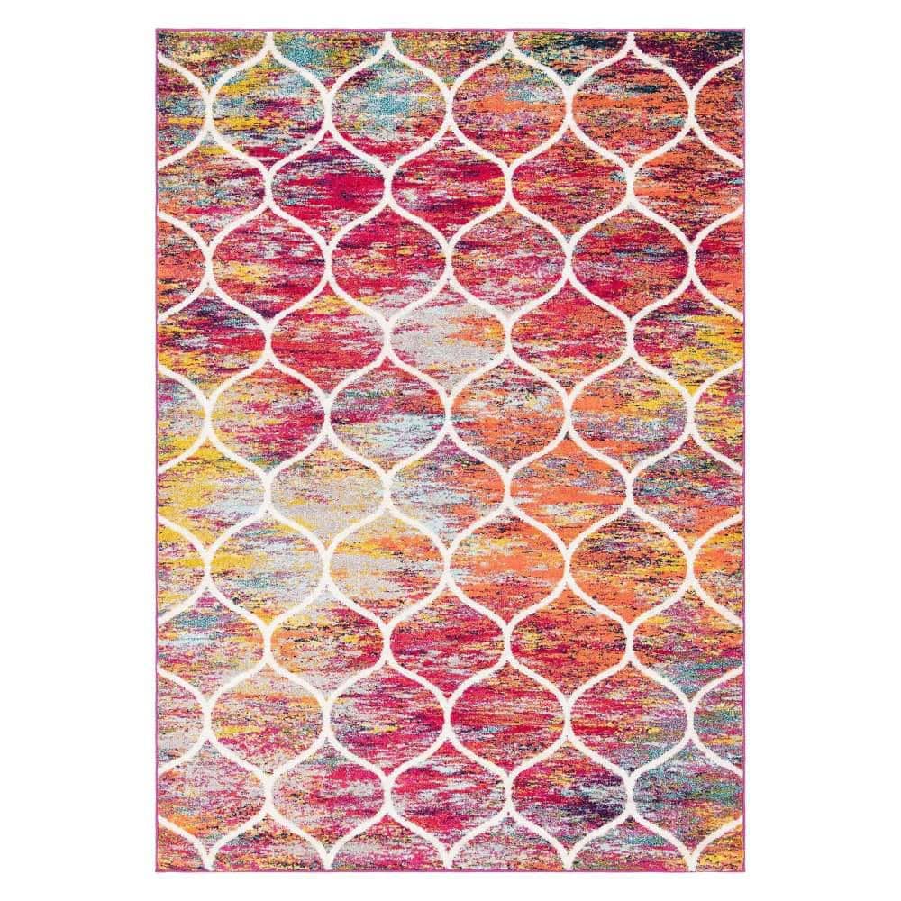Trellis Frieze Rounded Multi 7 ft. x 10 ft. Area Rug price history on PriceWatchPro