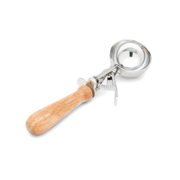 Vintage Trigger Ice Cream Scoop with Wood Handle